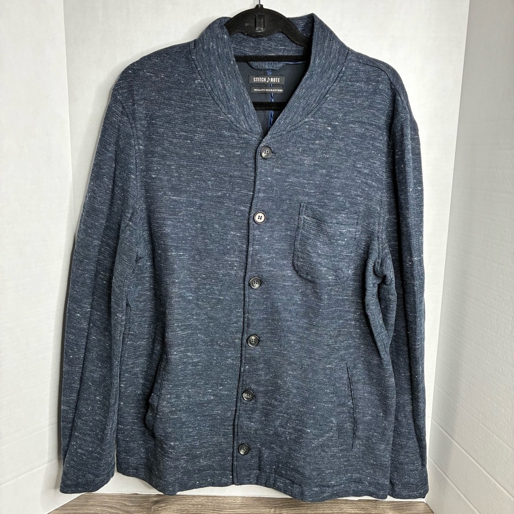 Stitch Note Men's Long Sleeve Button Up Cardigan XL Linen Classic Pockets